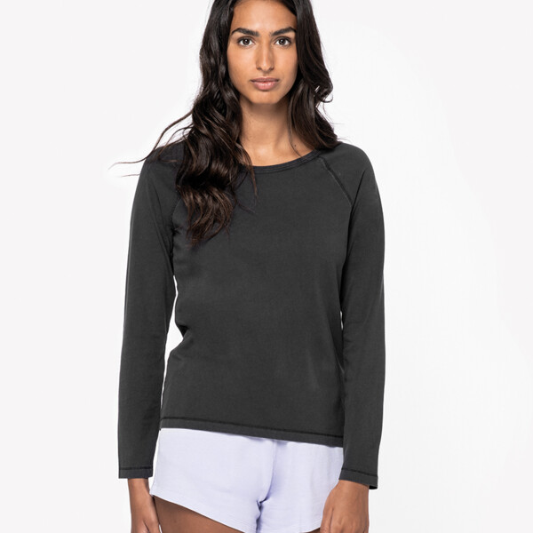 Ecologisch dames-T-shirt met lange raglanmouwen Thumbnail